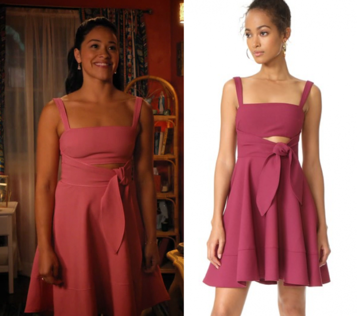 Jane the Virgin: Season 4 Episode 1 Jane's Pink Tie Front Mini Dress ...