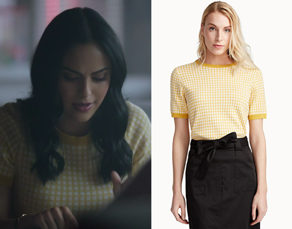 Riverdale: Season 2 Episode 7 Veronica's Yellow Gingham Sweater Tee ...