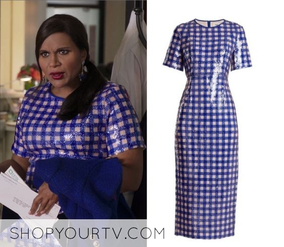 The Mindy Project: Season 6 Episode 9 Mindy's Blue Grid Dress | Shop ...