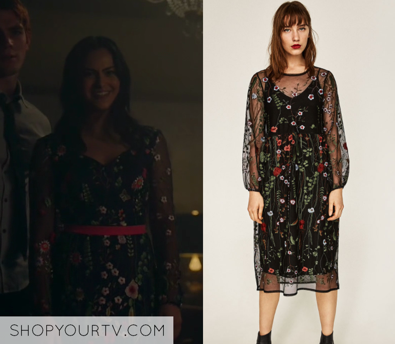 Betty's black dress with floral embroidery on Riverdale  Betty cooper  outfits, Ladies dress design, Riverdale fashion