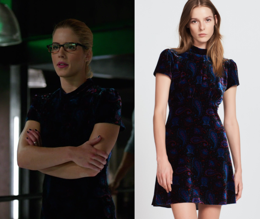 Arrow: Season 6 Episode 9 Felicity Velvet Dress | Shop Your TV