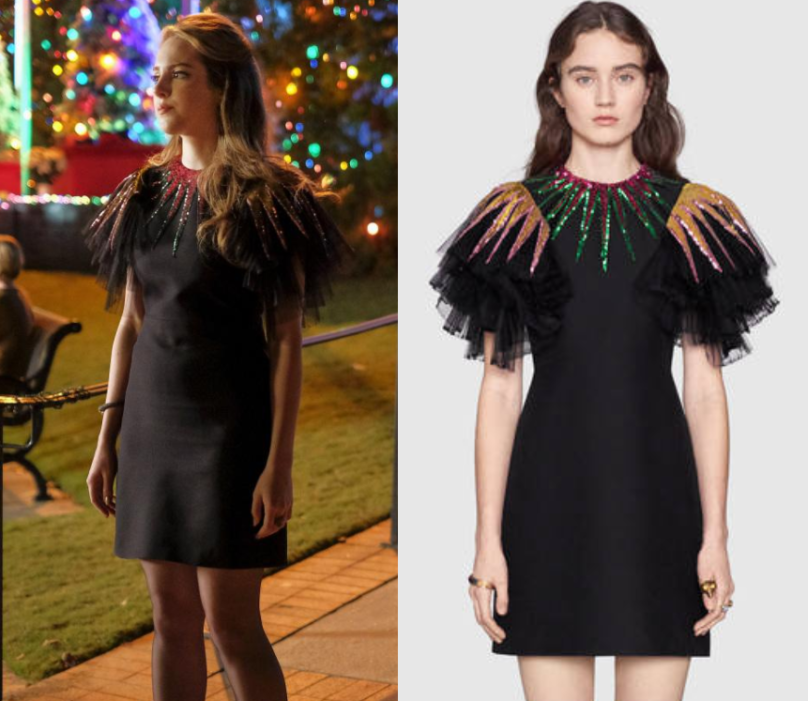 Dynasty: Season 1 Episode 8 Fallon's Black Embellished Dress | Shop Your TV