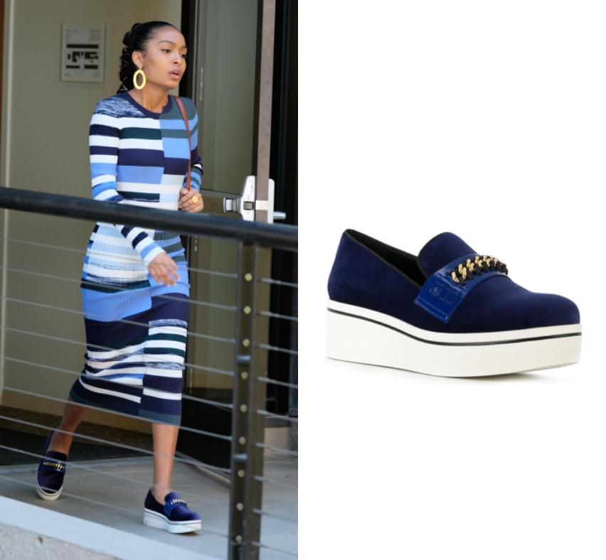 Grown-ish: Season 1 Episode 4 Zoey's Blue Velvet Sneakers | Shop Your TV