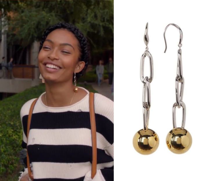 Grown-ish: Season 1 Episode 6 Zoey's Chain Ball Drop Earrings | Shop