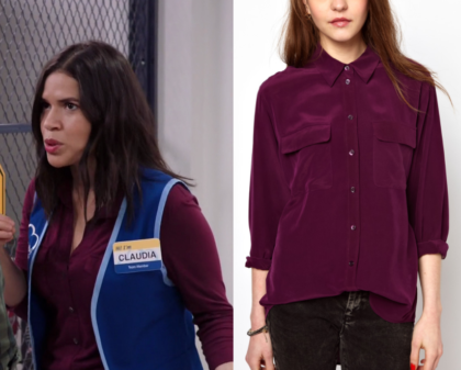 Superstore Season 3 Episode 13 Amy S Silk Button Front Shirt