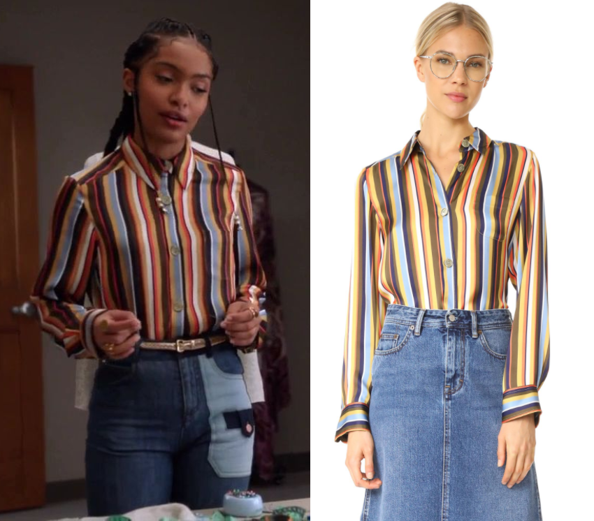 Grown-ish: Season 1 Episode 10 Zoey's Striped Blouse | Shop Your TV