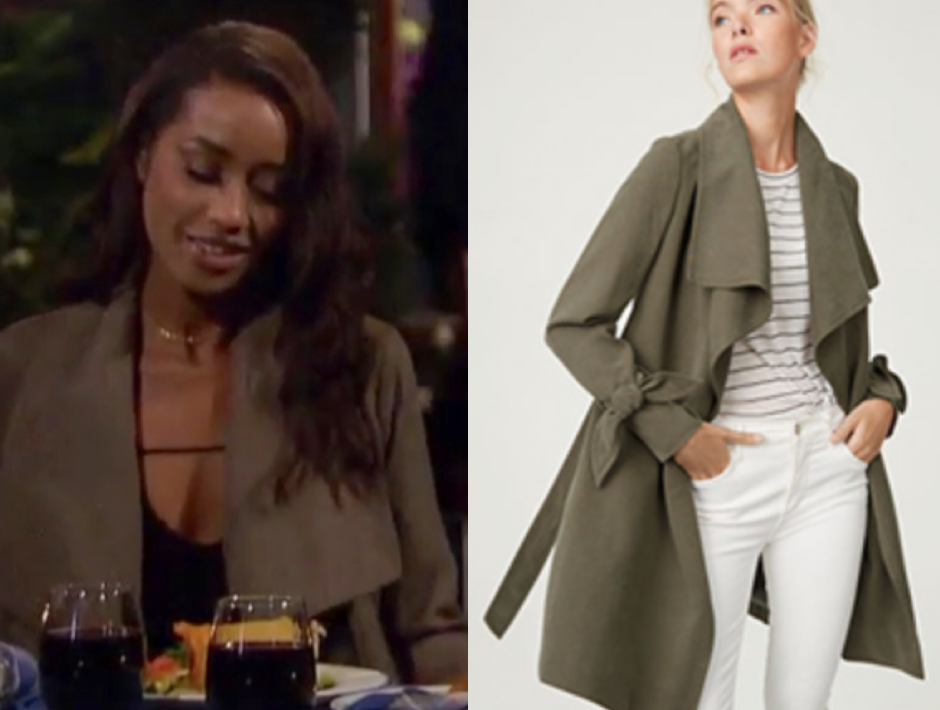 The Bachelor: Season 22 Episode 7 Seinne's Olive Green Trench Coat ...