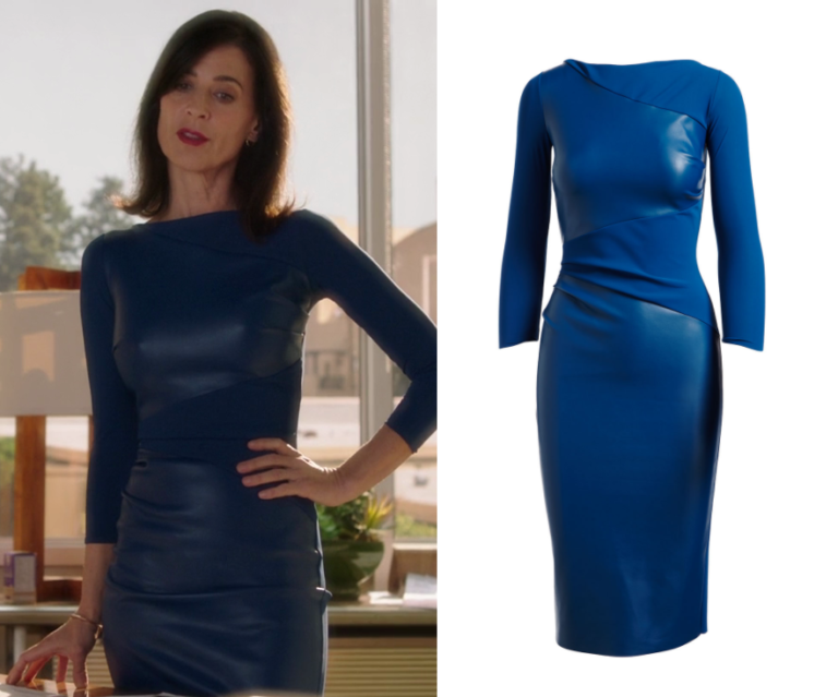 Famous in Love: Season 2 Episode 1 Nina's Blue Leather Panel Dress ...