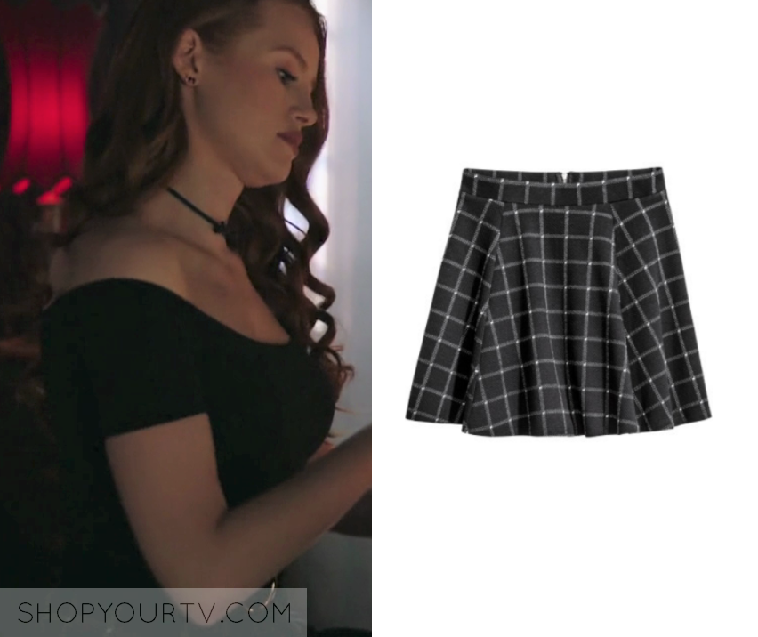 Riverdale: Season 2 Episode 20 Cheryl's Black Grid Mini Skirt | Shop ...