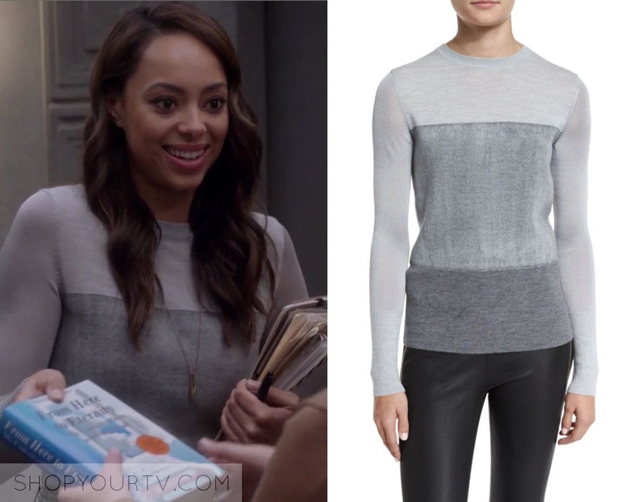 Ghosted: Season 1 Episode 12 Annie's Grey Blocked Sweater | Shop Your TV