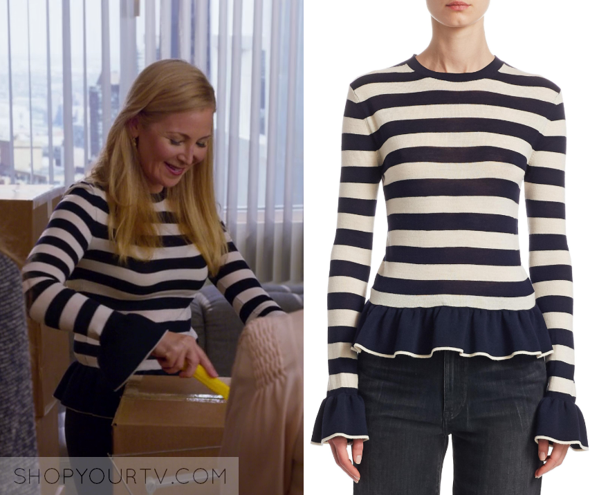 Younger: Season 5 Episode 1 Pauline's Navy Striped Sweater | Shop Your TV