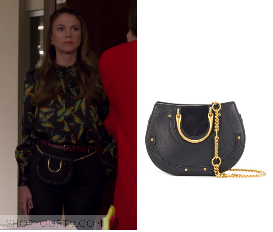 Younger: Season 5 Episode 1 Liza's Black/Gold Belt Bag | Fashion ...