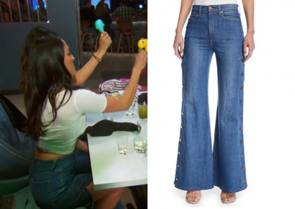 wide leg jeans with buttons on side