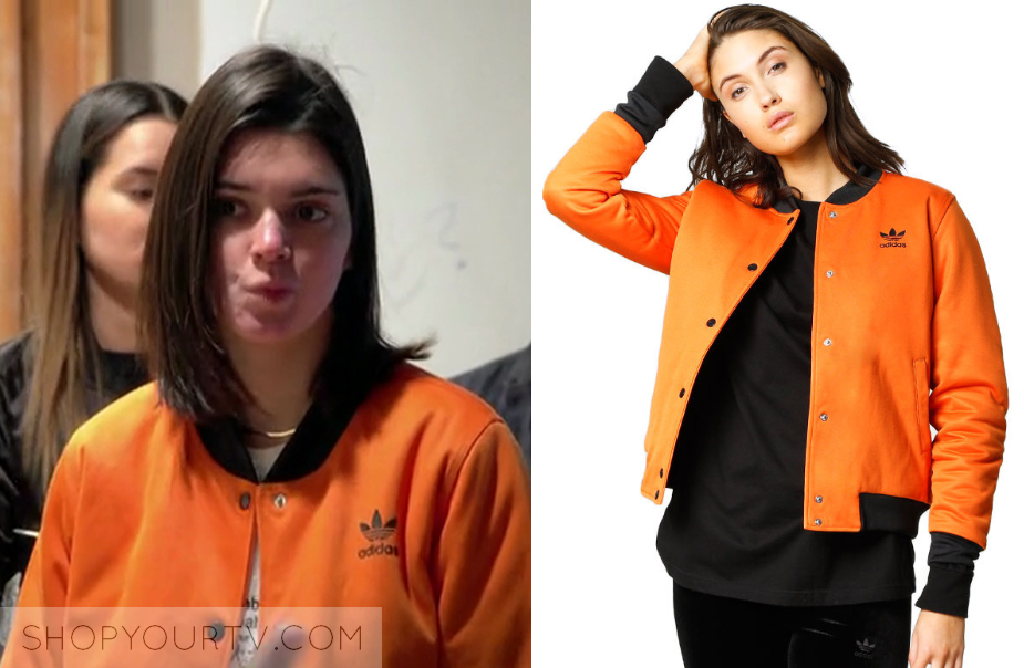 kendall jenner orange adidas jacket