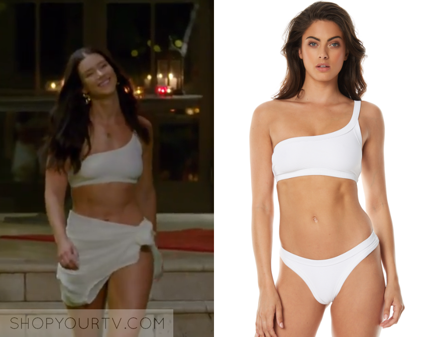 The Bachelor AU: Season 6 Episode 3 Brittany's White One Shoulder Bikini