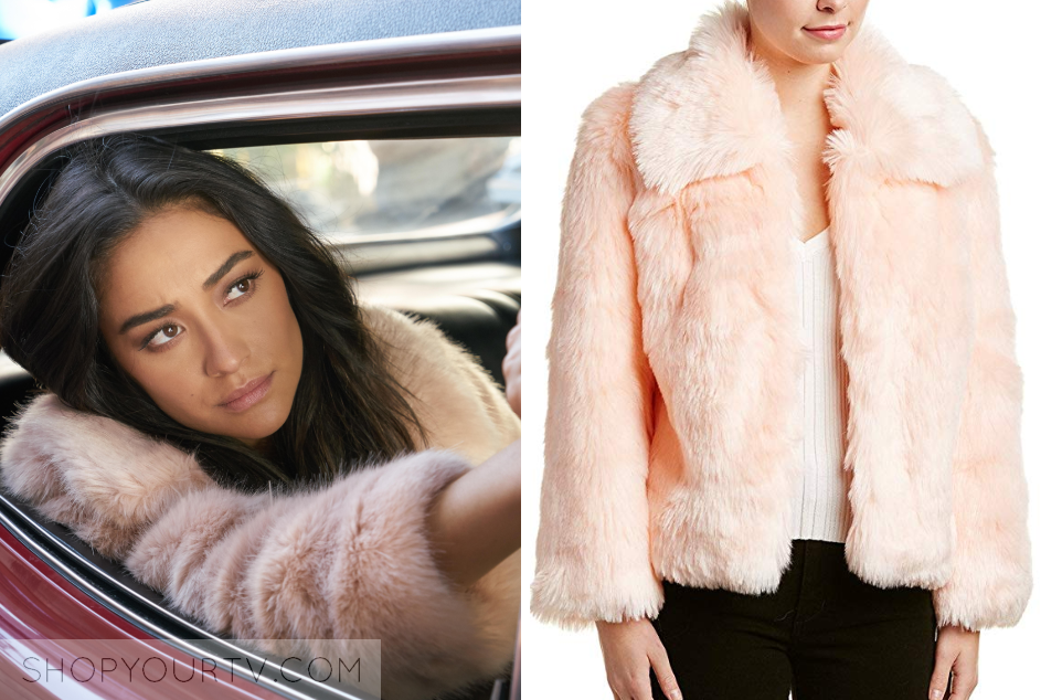 peach fur coat