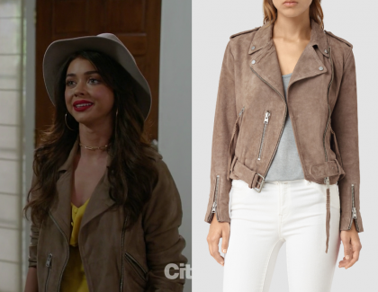 Modern Family: Season 10 Episode 1 Haley's Brown Biker Jacket | Shop ...