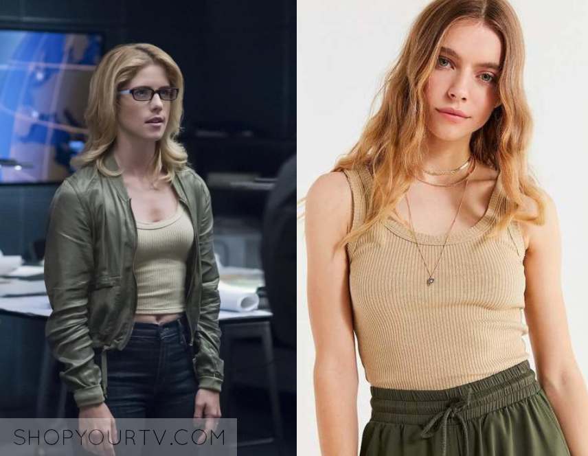 Arrow Season 7 Episode 6 Felicitys Beige Ribbed Crop Tank Top Shop Your Tv 9209