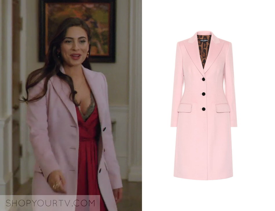 Dynasty Season 2 Episode 7 Cristal S Pink Wool Coat Shop Your Tv