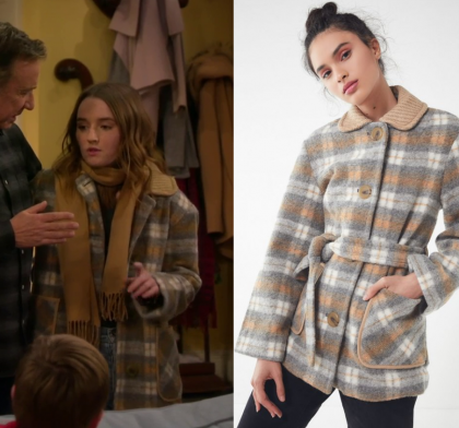 Last Man Standing Season 7 Episode 9 Eve S Grey Mustard Plaid Coat Shop Your Tv