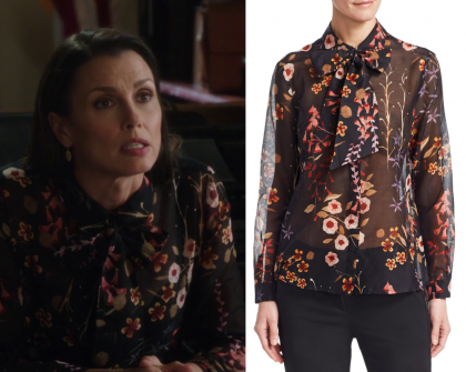 Blue Bloods: Season 9 Episode 9 Erin's Floral Neck Tie Blouse | Shop ...