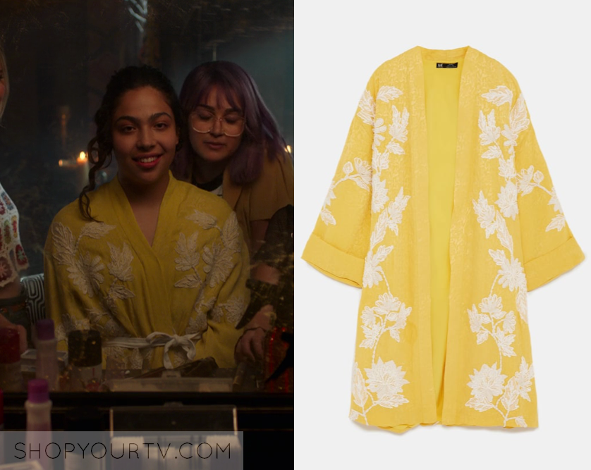 zara yellow kimono