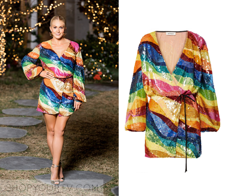 Attico rainbow best sale sequin dress