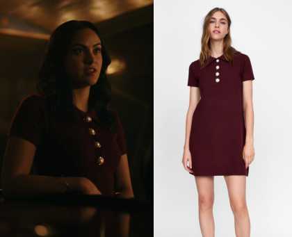 Riverdale: Season 3 Episode 9 Veronica's Maroon Button Front Tee | Shop ...