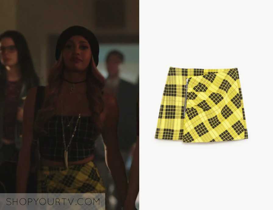 Riverdale: Season 3 Episode 9 Toni's Yellow Plaid Wrap Skort | Shop Your TV