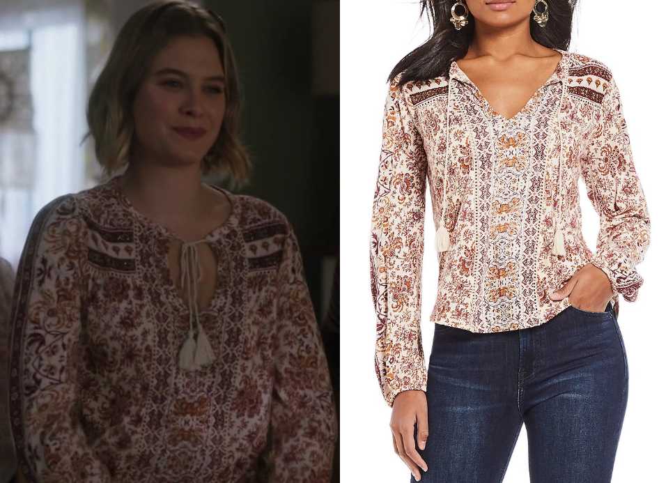 Riverdale: Season 3 Episode 13 Polly's Printed Tassel Blouse | Shop Your TV