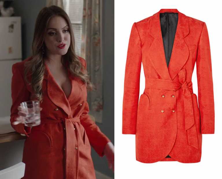 Dynasty: Season 2 Episode 13 Fallon's Orange Suit Dress | Shop Your TV