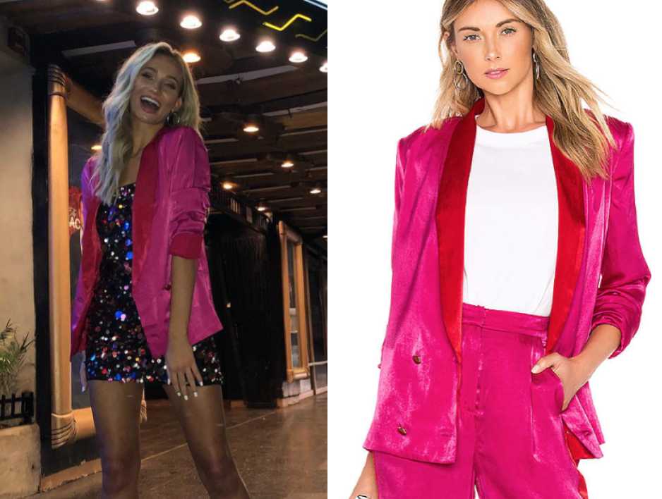 The Bachelor: Season 23 Episode 1 Bri's Pink and Red Satin Blazer ...