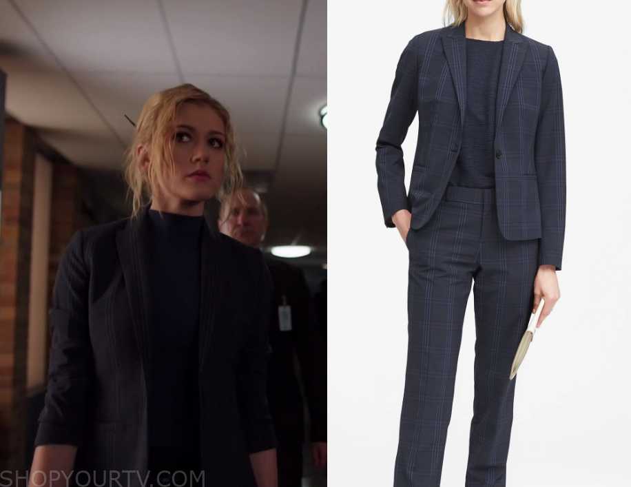 Arrow Season 7 Episode 16 Mias Blue Striped Blazer Shop Your Tv 7531