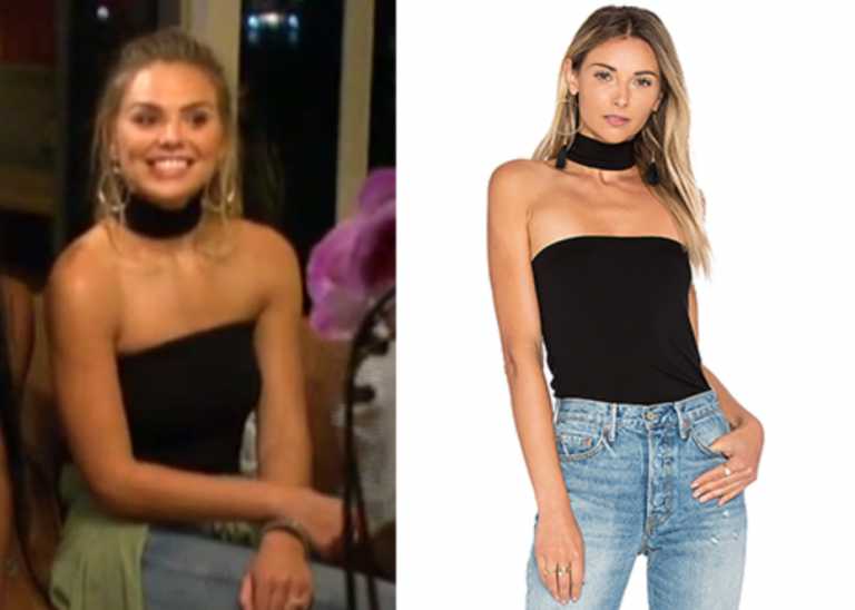 The Bachelor Season 23 Episode 4 Hannah B S Black Strapless Choker Top Shop Your Tv