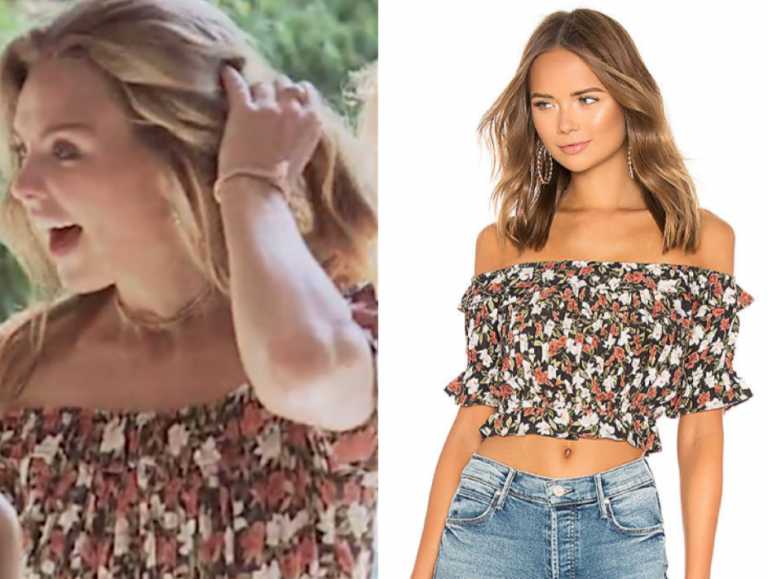 The Bachelor Season 23 Episode 6 Hannah B S Floral Off The Shoulder Crop Top Shop Your Tv