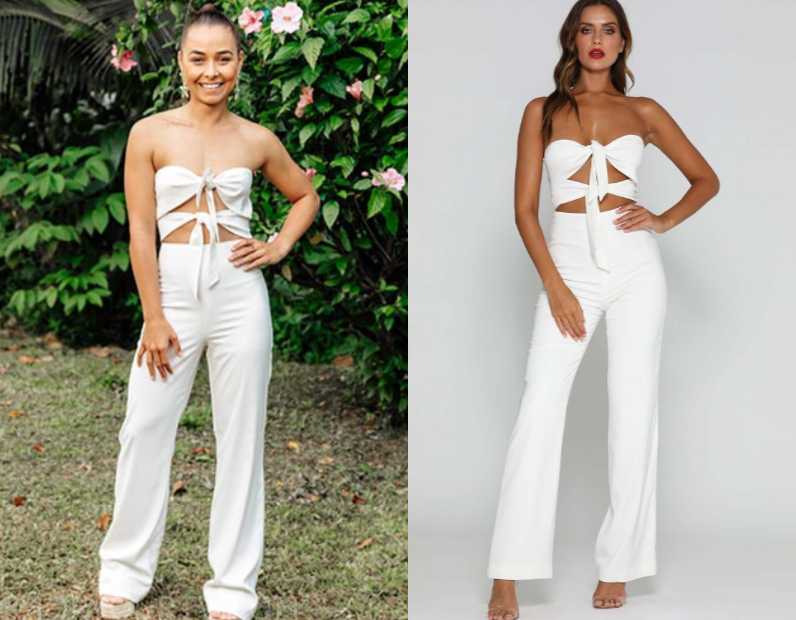 meshki white jumpsuit