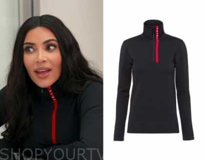 Keeping Up With The Kardashians: Season 16 Episode 2 Kim's Black Prada  Turtleneck | Fashion, Clothes, Outfits and Wardrobe on | Shop Your TV