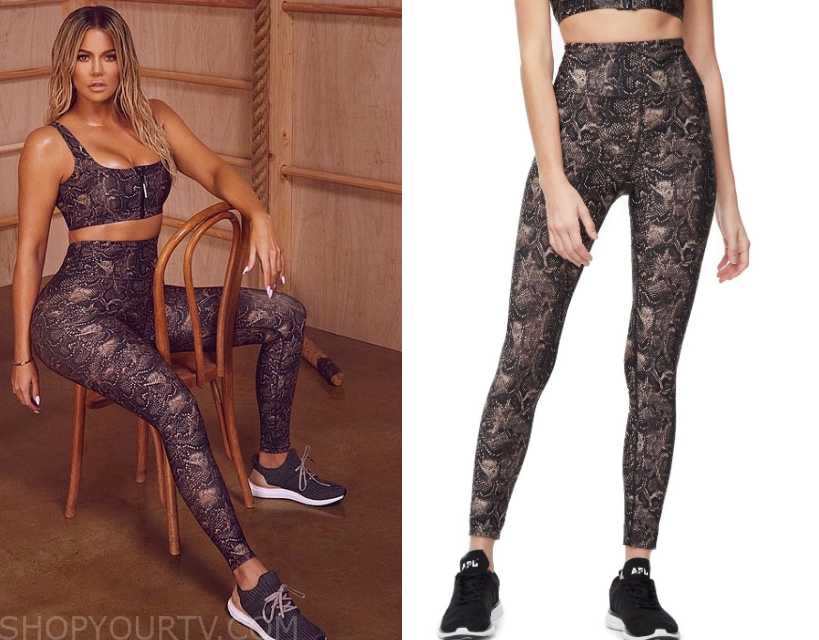 Good American Snake Print Sports Bra worn by Herself (Khloé Kardashian) in  Keeping Up with the Kardashians (S16E01)