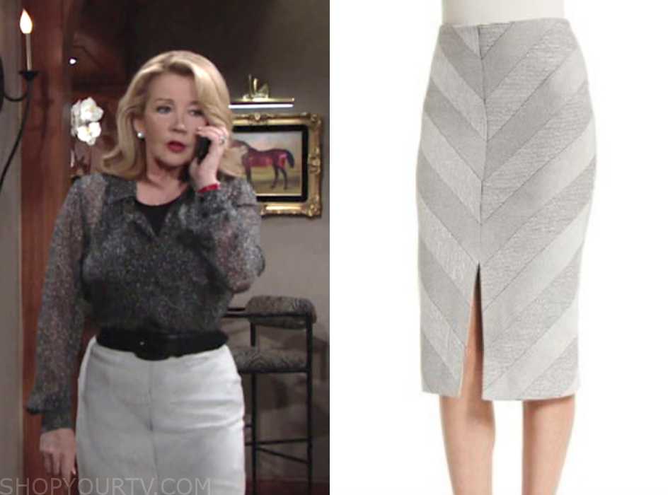 The Young and the Restless: April 2019 Nikki's Silver Pencil Skirt ...