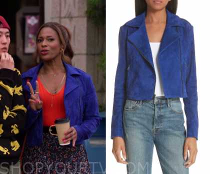 Single Parents: Season 1 Episode 20 Poppy's Blue Suede Jacket | Fashion ...