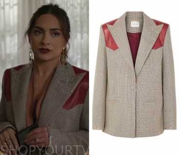 Dynasty: Season 2 Episode 18 Cristal's Brown Tweed Blazer | Shop Your TV