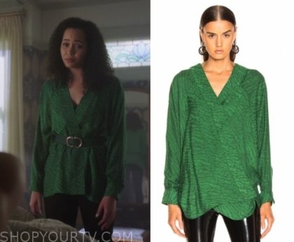 macys green blouse