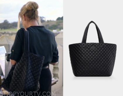 large black quilted tote bag