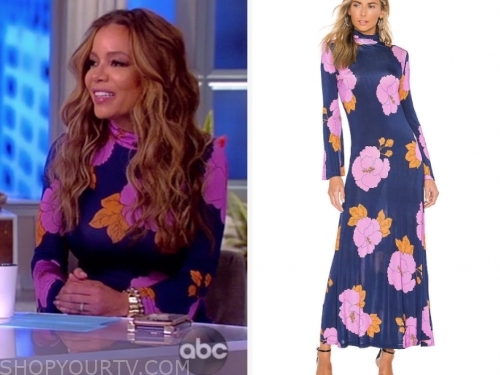 The View: May 2019 Sunny Hostin's Blue and Purple Floral Mock Neck ...