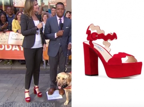 The Today Show: May 2019 Savannah Guthrie's Red Scallop Platform ...