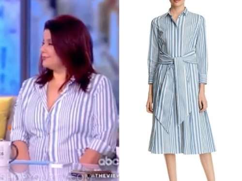 The View: May 2019 Ana Navarro's Blue and White Stripe Shirt Dress ...