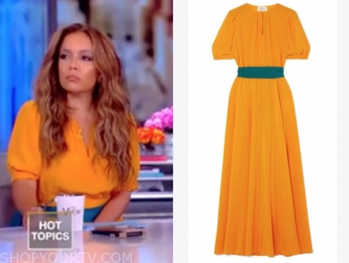 The View: May 2019 Sunny Hostin's Mustard Midi Dress | Shop Your TV