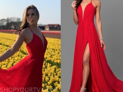 hannah b bachelorette red dress