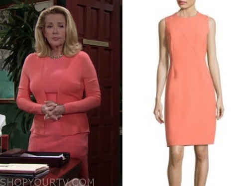 The Young and the Restless: May 2019 Nikki's Coral Sheath Dress ...