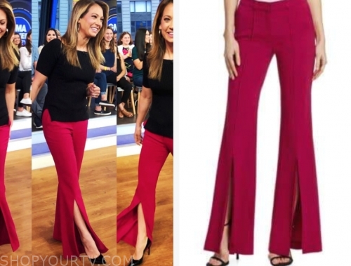 Good Morning America: May 2019 Ginger Zee's Magenta Front Slit Pants ...